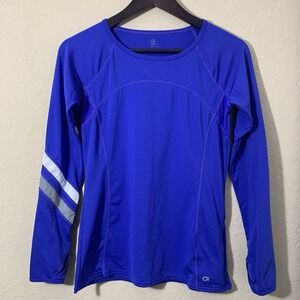 GapFit Women Performance Top Blue Reflective Stripe S